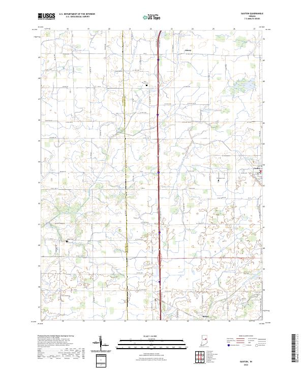 US Topo 7.5-minute map for Gaston IN