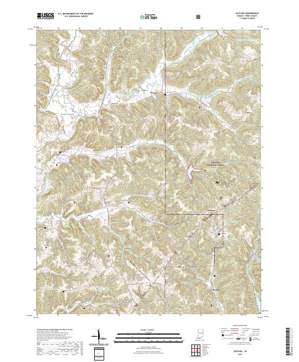 US Topo 7.5-minute map for Gatchel IN