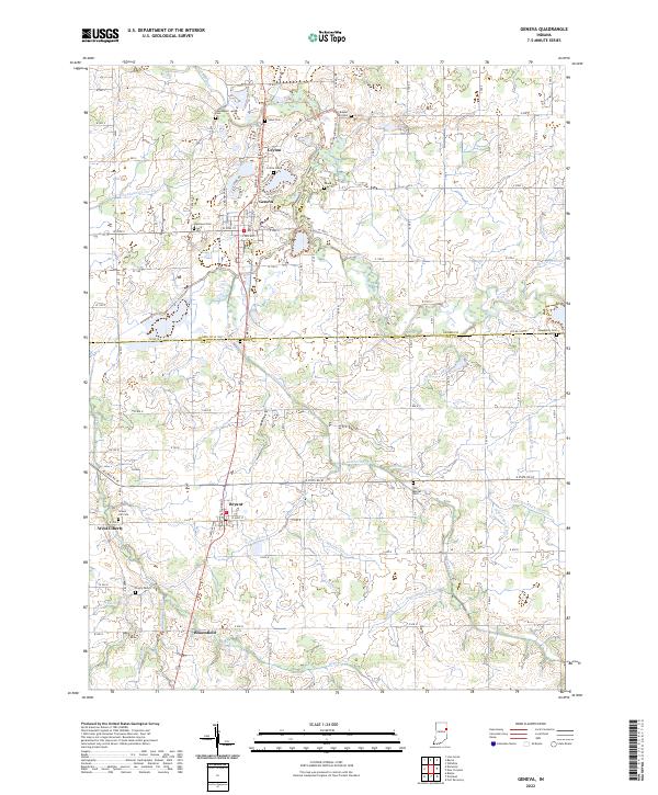 US Topo 7.5-minute map for Geneva IN