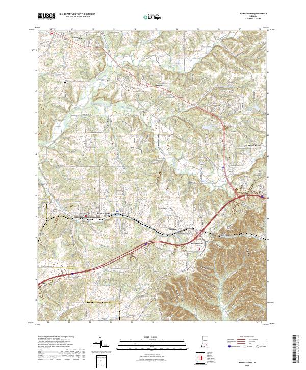 US Topo 7.5-minute map for Georgetown IN