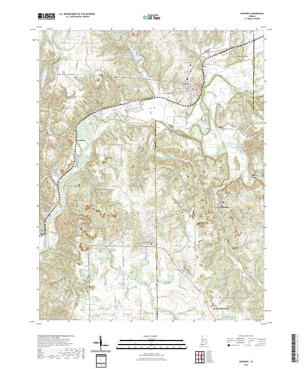 US Topo 7.5-minute map for Gosport IN