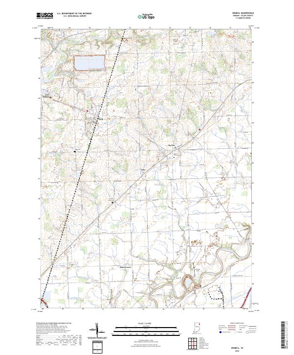 US Topo 7.5-minute map for Grabill IN