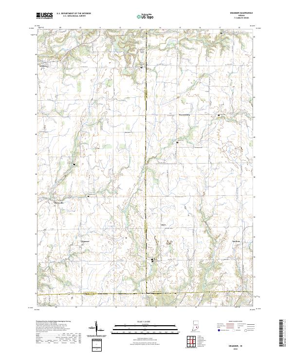 US Topo 7.5-minute map for Grammer IN