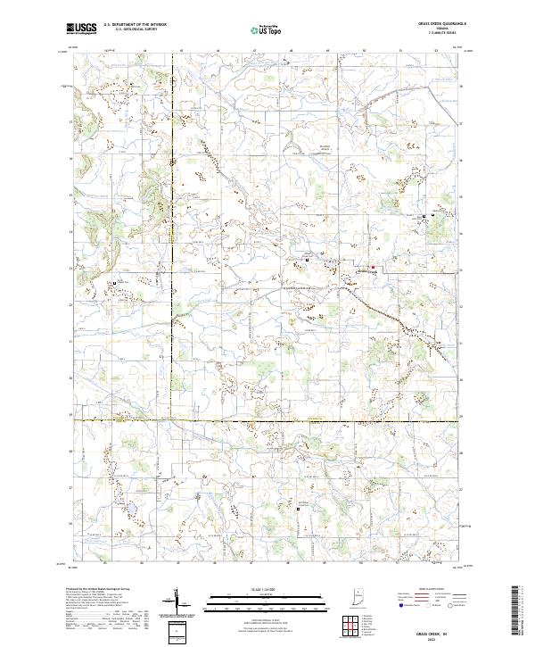 US Topo 7.5-minute map for Grass Creek IN