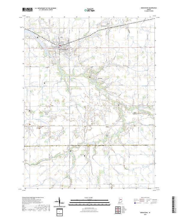 US Topo 7.5-minute map for Greentown IN