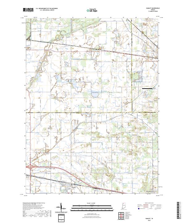 US Topo 7.5-minute map for Hamlet IN