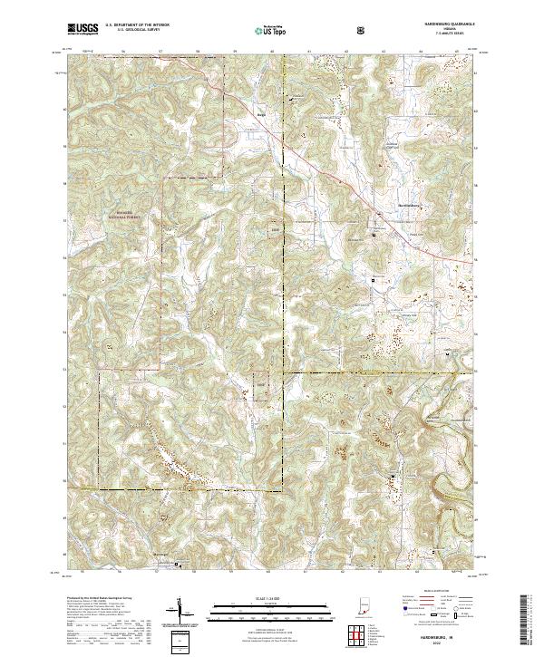 US Topo 7.5-minute map for Hardinsburg IN