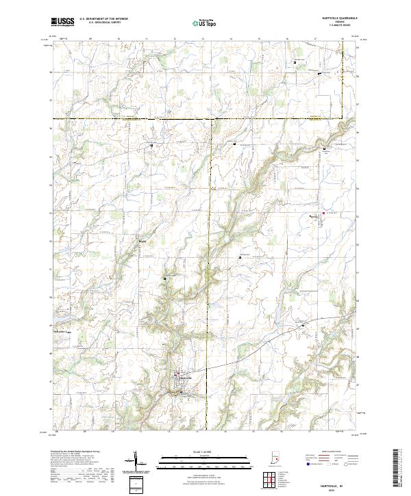 US Topo 7.5-minute map for Hartsville IN