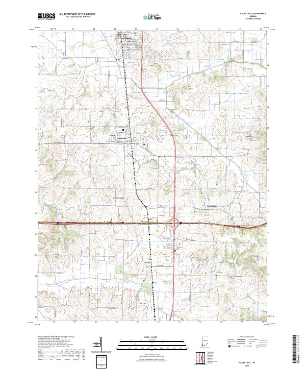 US Topo 7.5-minute map for Haubstadt IN