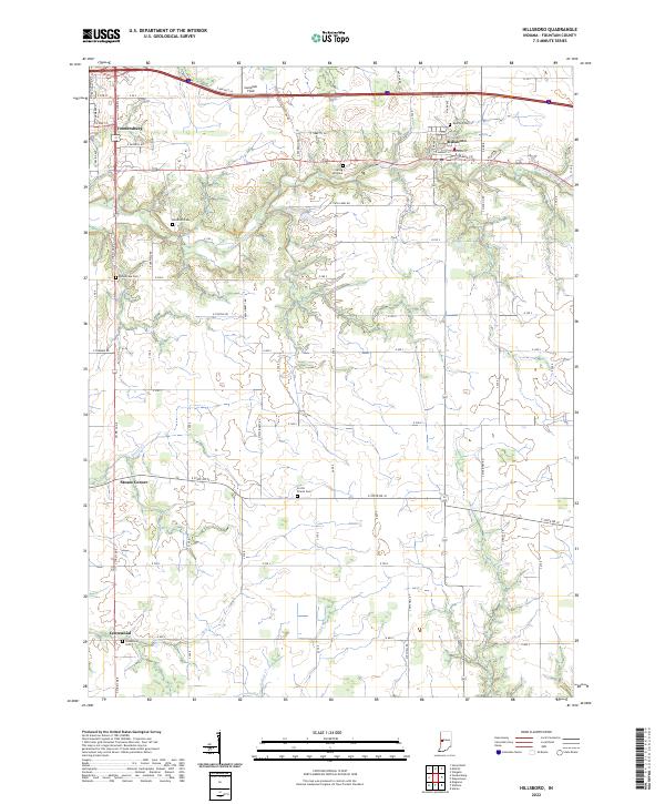 US Topo 7.5-minute map for Hillsboro IN