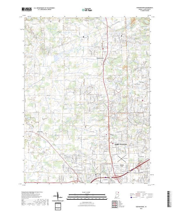 US Topo 7.5-minute map for Huntertown IN