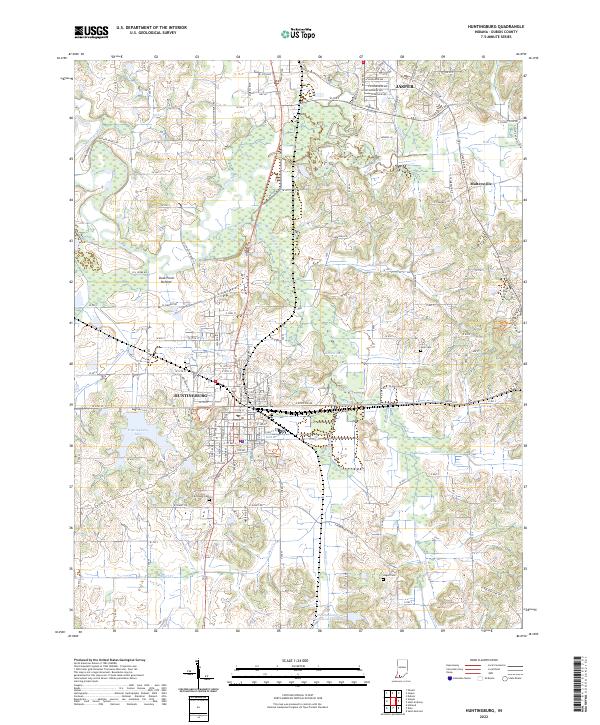 US Topo 7.5-minute map for Huntingburg IN