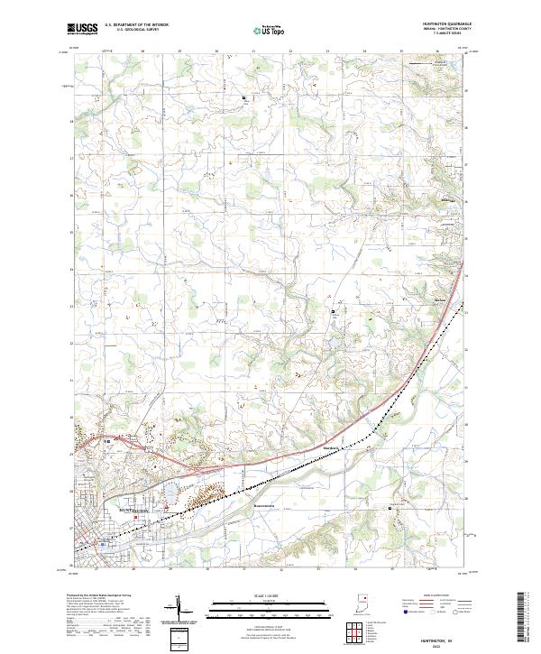 US Topo 7.5-minute map for Huntington IN