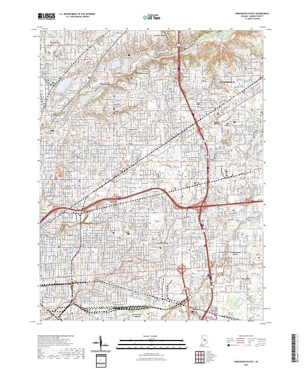 US Topo 7.5-minute map for Indianapolis East IN