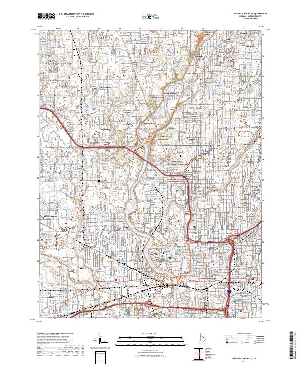 US Topo 7.5-minute map for Indianapolis West IN