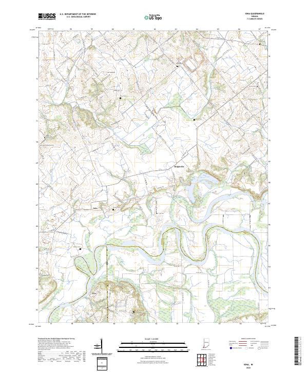 US Topo 7.5-minute map for Iona IN