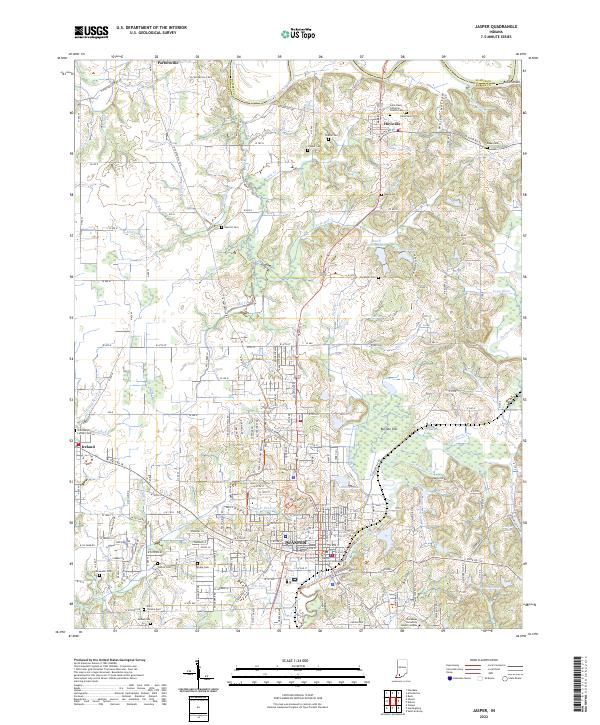 US Topo 7.5-minute map for Jasper IN