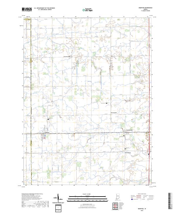 US Topo 7.5-minute map for Kempton IN