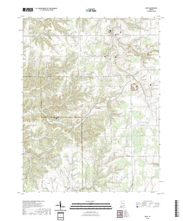 US Topo 7.5-minute map for Kent IN