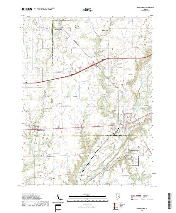 US Topo 7.5-minute map for Knightstown IN