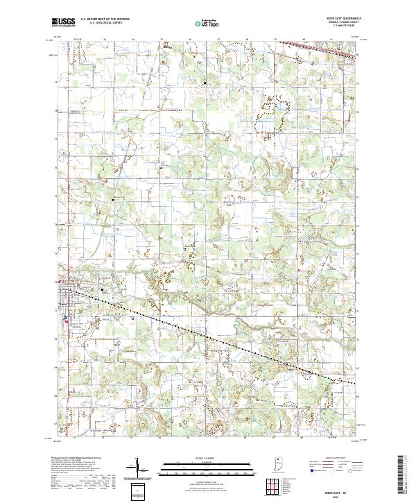 US Topo 7.5-minute map for Knox East IN