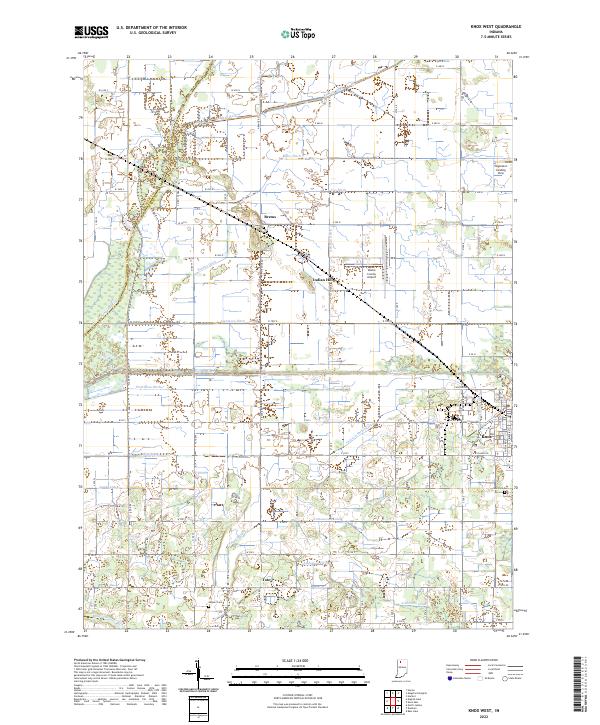 US Topo 7.5-minute map for Knox West IN