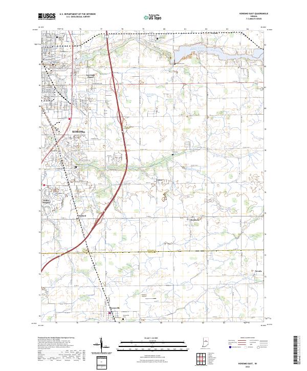 US Topo 7.5-minute map for Kokomo East IN