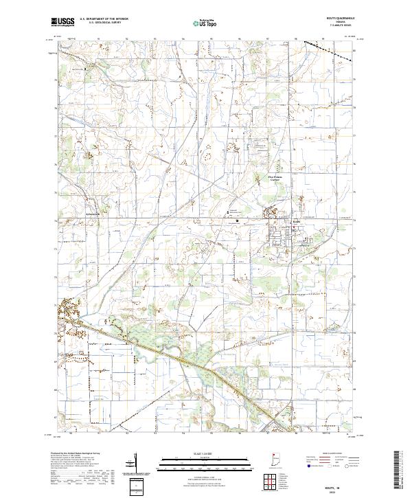 US Topo 7.5-minute map for Kouts IN