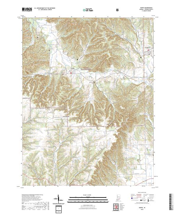 US Topo 7.5-minute map for Kurtz IN