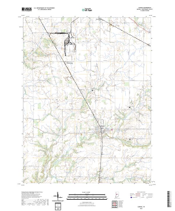 US Topo 7.5-minute map for Ladoga IN