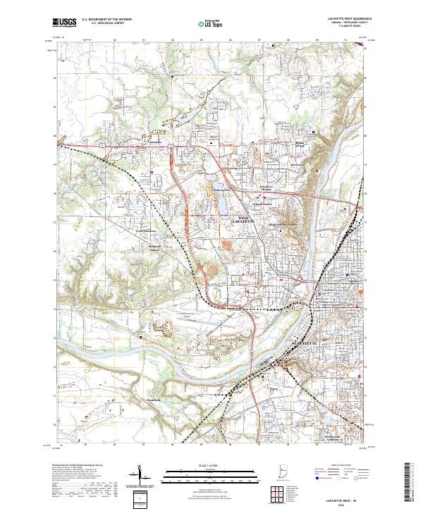 US Topo 7.5-minute map for Lafayette West IN