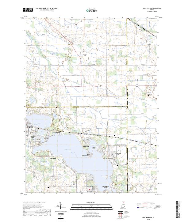 US Topo 7.5-minute map for Lake Wawasee IN