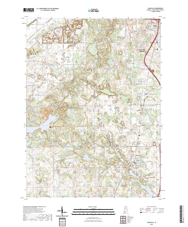 US Topo 7.5-minute map for Lakeville IN