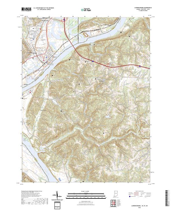 US Topo 7.5-minute map for Lawrenceburg INKYOH