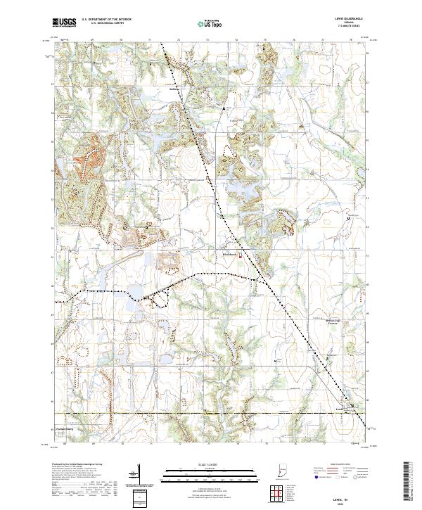 US Topo 7.5-minute map for Lewis IN