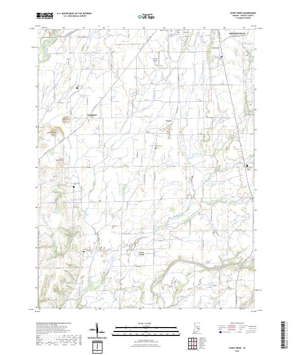 US Topo 7.5-minute map for Lewis Creek IN