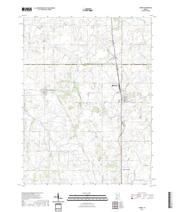 US Topo 7.5-minute map for Linden IN