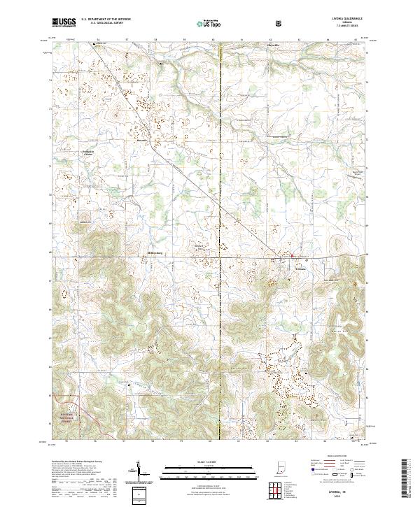 US Topo 7.5-minute map for Livonia IN