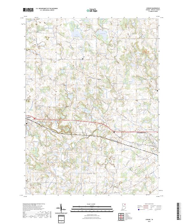 US Topo 7.5-minute map for Lorane IN