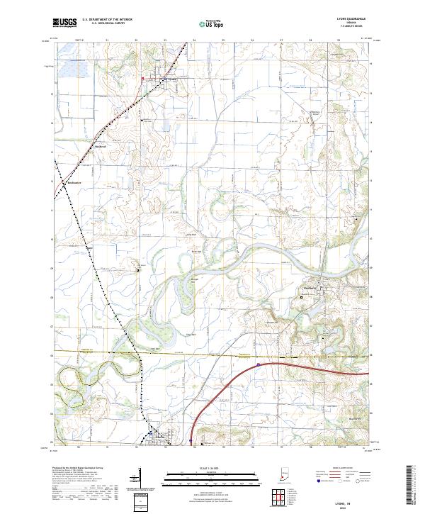 US Topo 7.5-minute map for Lyons IN