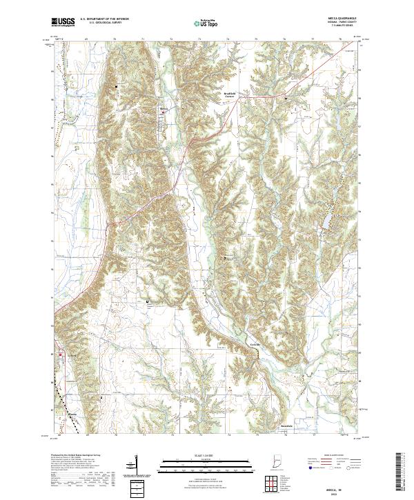 US Topo 7.5-minute map for Mecca IN