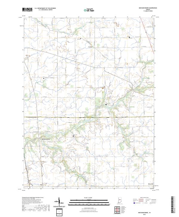 US Topo 7.5-minute map for Mechanicsburg IN