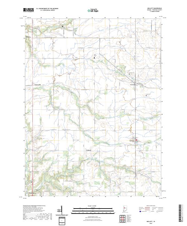 US Topo 7.5-minute map for Mellott IN