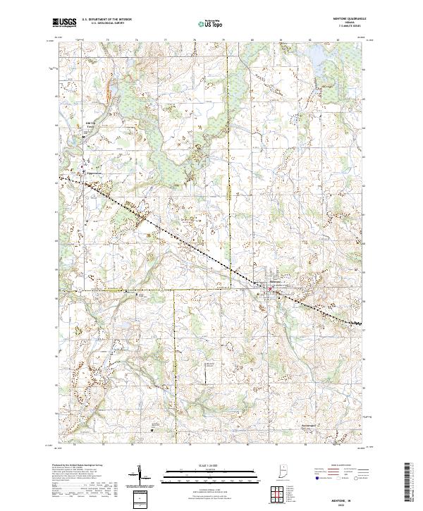 US Topo 7.5-minute map for Mentone IN