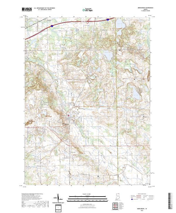 US Topo 7.5-minute map for Middlebury IN