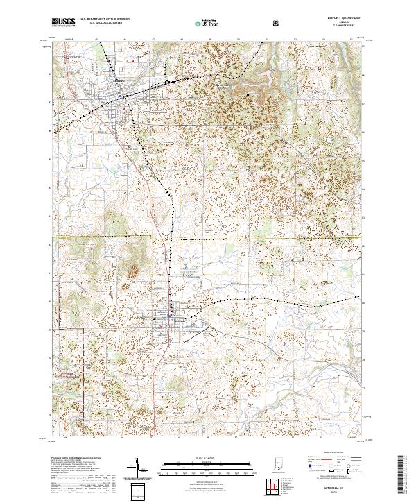 US Topo 7.5-minute map for Mitchell IN