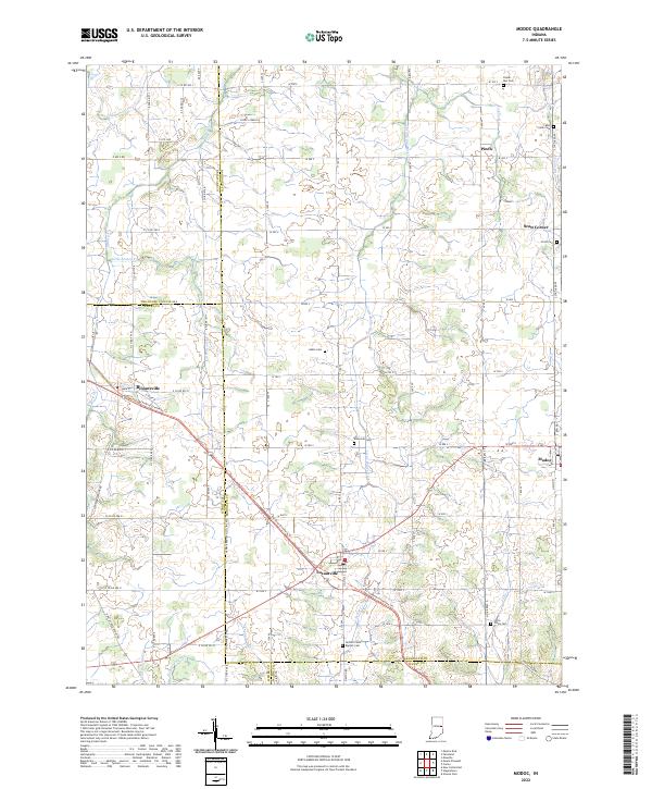 US Topo 7.5-minute map for Modoc IN