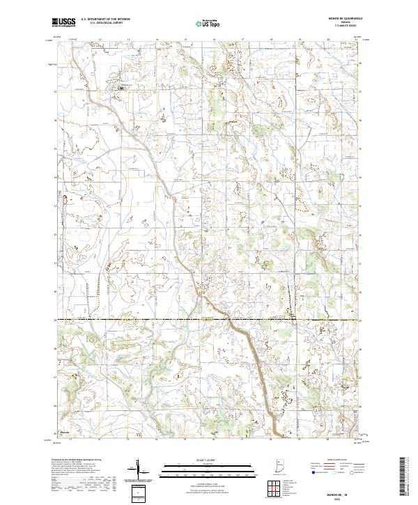 US Topo 7.5-minute map for Monon NE IN