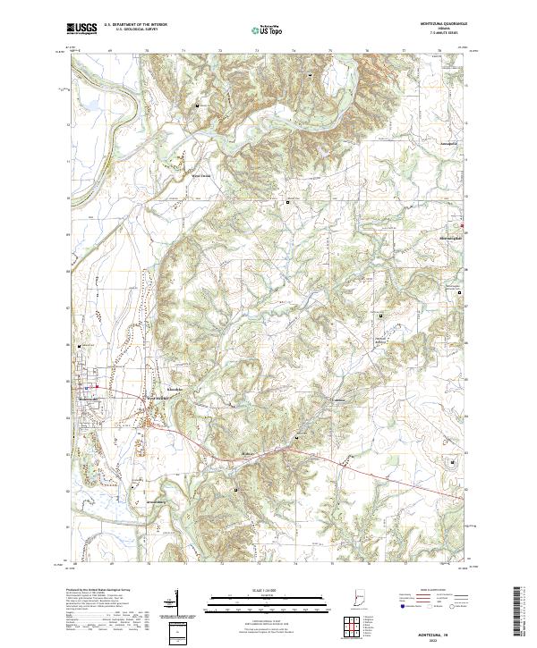 US Topo 7.5-minute map for Montezuma IN