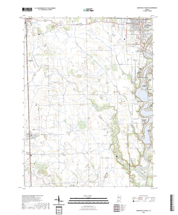 US Topo 7.5-minute map for Monticello South IN